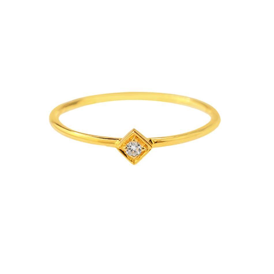 Yellow Tilted Square Logo - Tilted Square Diamond Ring