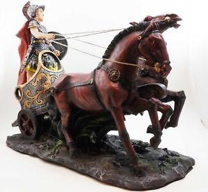 Roman War Horse Logo - Famous Roman General in War Horse Chariot Figurine Statue Medieval ...