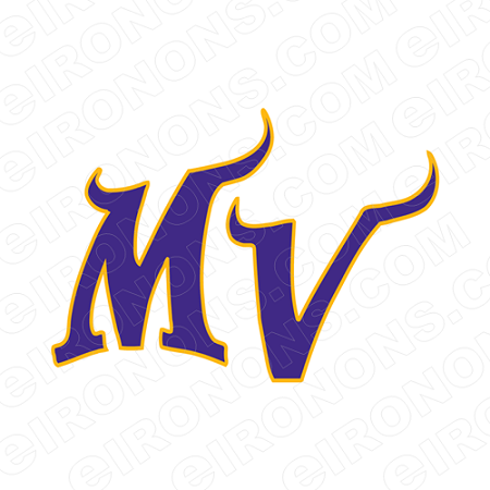 Minnesota Vikings Logo - MINNESOTA VIKINGS MV LOGO SPORTS NFL FOOTBALL T-SHIRT IRON-ON ...
