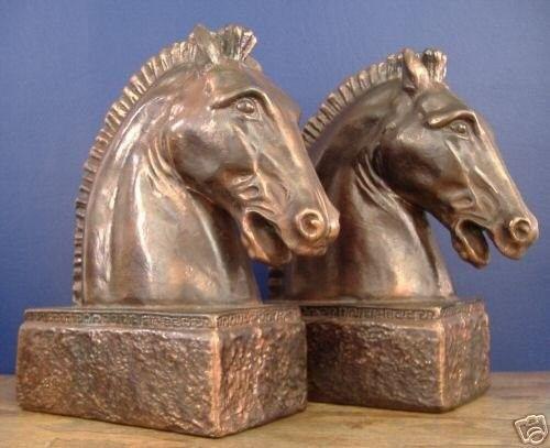 Roman War Horse Logo - ART DECO MARION BRONZE ROMAN WAR HORSE BUST BOOKENDS | #29541933