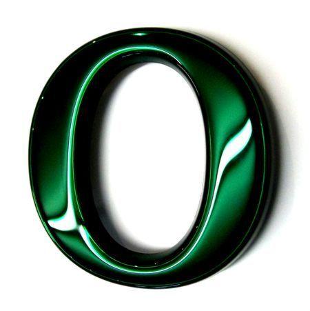 Chrome and Green Logo - Letter O
