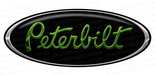 Chrome and Green Logo - 3 Pack Of Green Chrome Black Peterbilt Emblem Skins