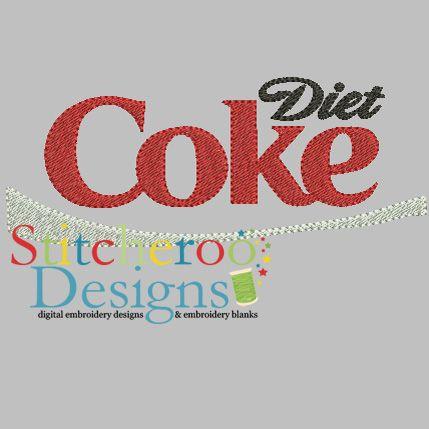 Diet Coke Circle Logo - Diet Coke filled embroidery design.