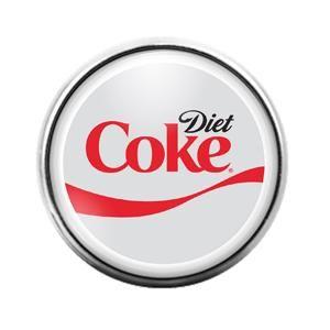 Diet Coke Circle Logo - Diet Coca Cola - 18MM Glass Dome Candy Snap Charm GD0646