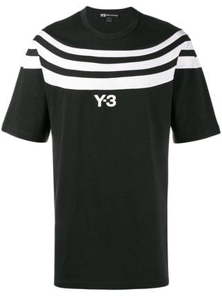 White with Three Stripes Logo - Y-3 Logo T-shirt With Three Stripes - Farfetch