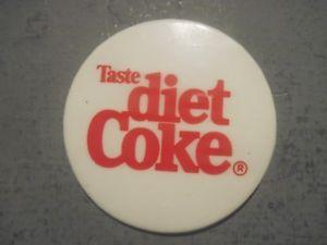 Diet Coke Circle Logo - Details about DIET COKE ADVERTISING PIN BACK BUTTON WHITE WITH RED LETTERS  TASTE DIET COKE