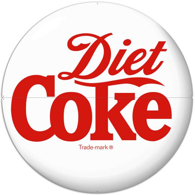 Diet Coke Circle Logo - Diet Coke Logo White Disc Large Metal Signs