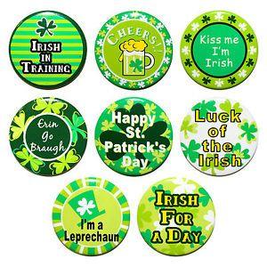 8 Green Logo - Pack of 8 Green Ireland Irish St Patrick's Day Metal Badges | eBay