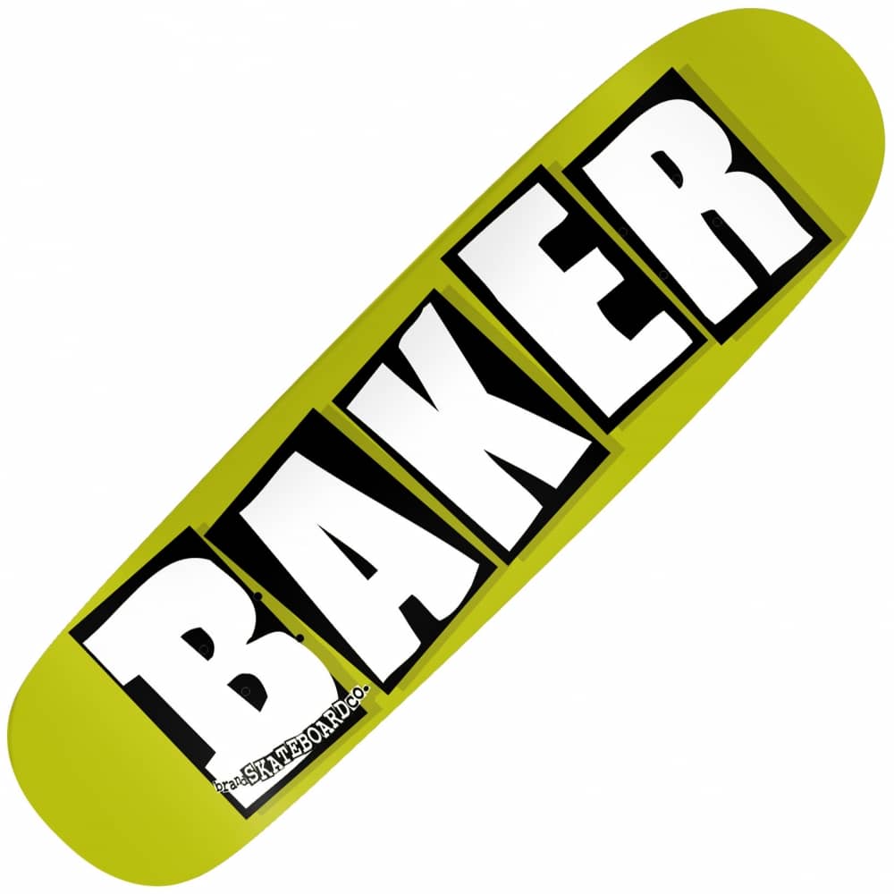 8 Green Logo - Baker Skateboards Brand Logo Green (Shaped) Skateboard Deck 8.475 ...