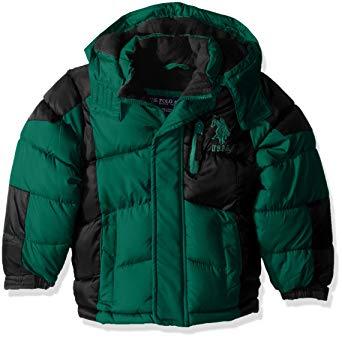 8 Green Logo - U.S. Polo Assn. Big Boys' Bubble Jacket More Styles Available