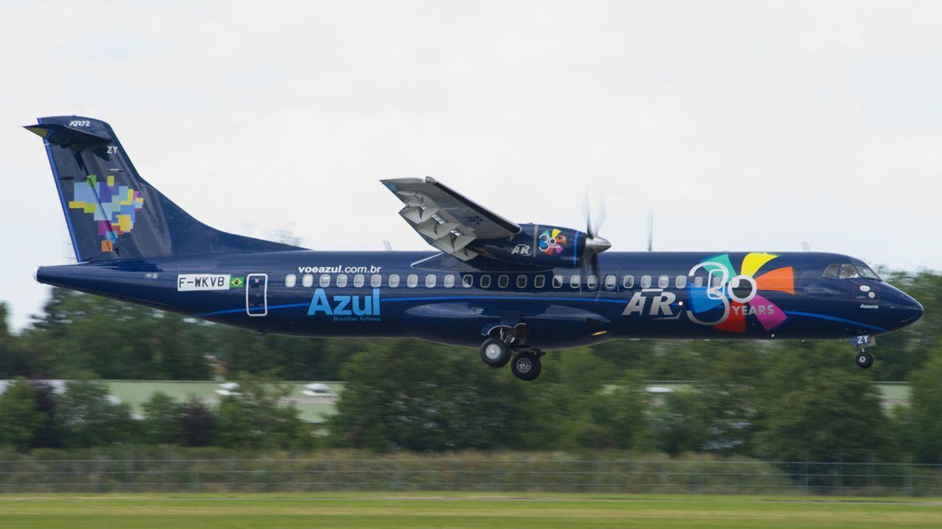 Azul Airlines Logo - Azul Brazilian Airlines ATR 30 years Turboprop Airplane. Love