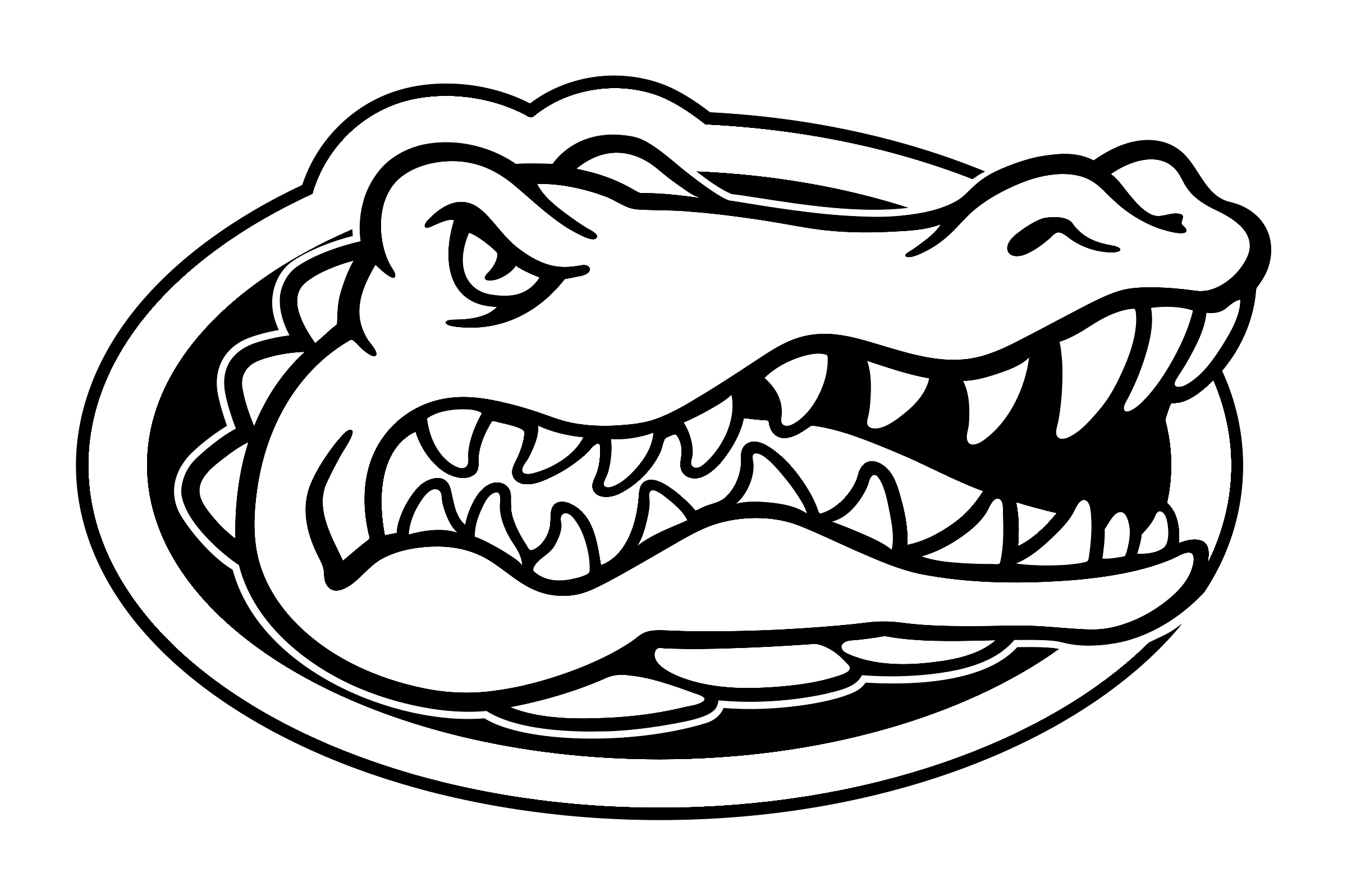 Black and White Gator Logo - Florida Gators Logo PNG Transparent & SVG Vector - Freebie Supply