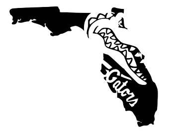 Black and White Gator Logo - Florida gators vinyl | Etsy