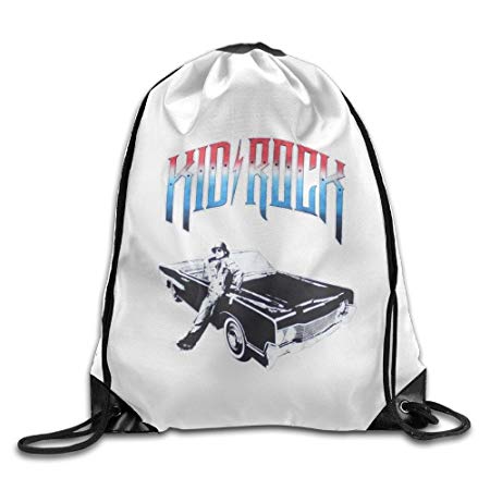 Chrome Bags Logo - Kid Rock Chrome Logo Drawstring Backpack Cool Sports String Bag