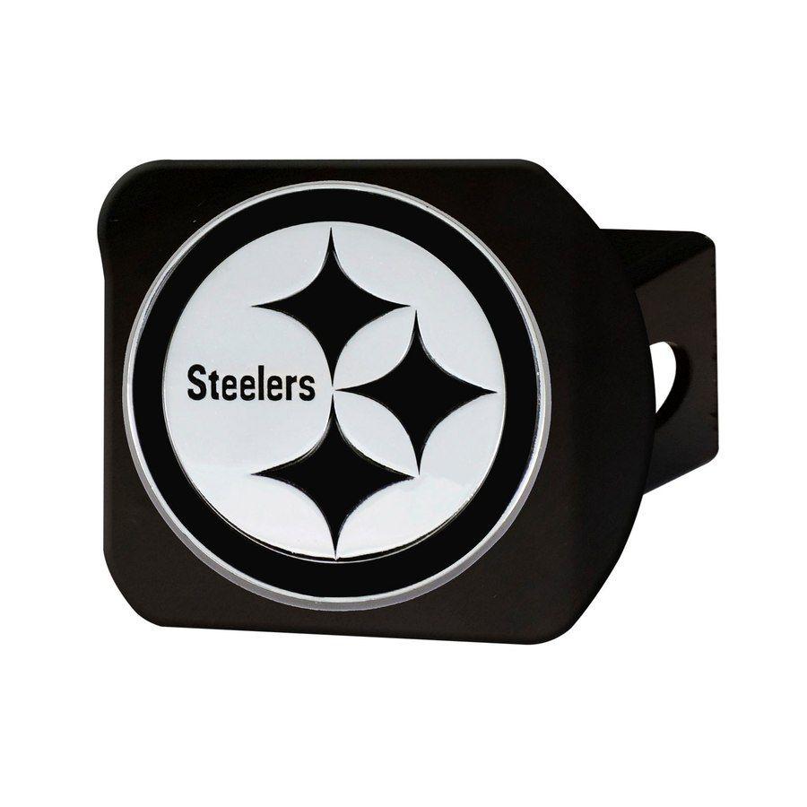 Chrome Bags Logo - Pittsburgh Steelers Chrome on Black Hitch Cover