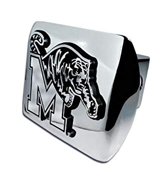 Chrome Bags Logo - Memphis Tigers Chrome Metal Hitch Cover with Chrome Logo: Amazon.co ...