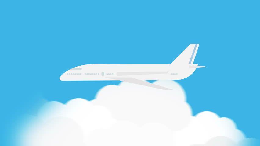 Flying Aircraft Logo - Cartoon Air Plane Flying Above The Stock Footage Video 100% Royalty
