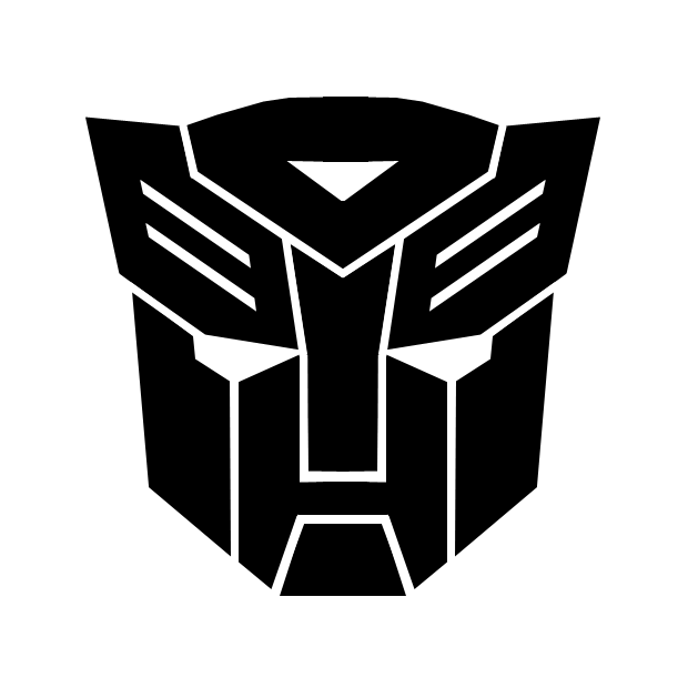 Transformers Black and White Logo - Sticker for car Autobots Transformers black - AUDIOLEDCAR