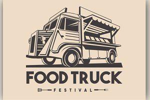 Food Truck Company Logo - Food Truck Bakery Bread Logo Illustrations Creative Market
