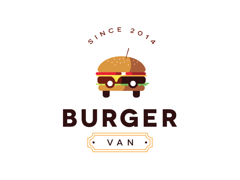 Custom Food Logo - Logo Burgervan | Logos | Logo design, Logos, Custom logo design