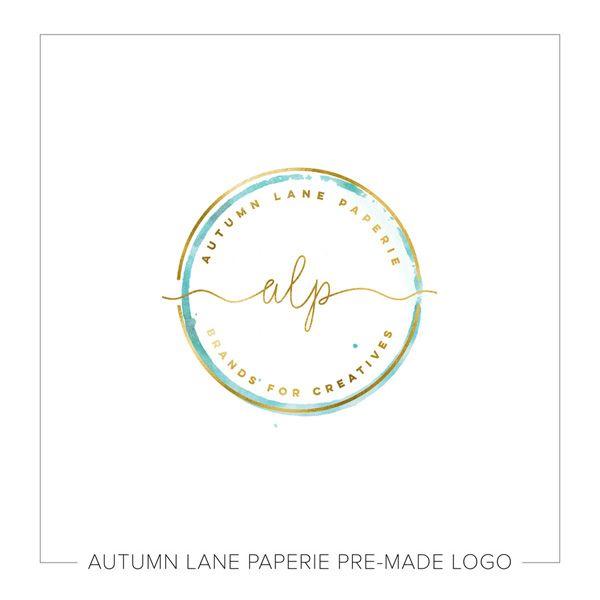 Teal and Gold Logo - Teal Badge Gold Foil Logo. Autumn Lane Paperie