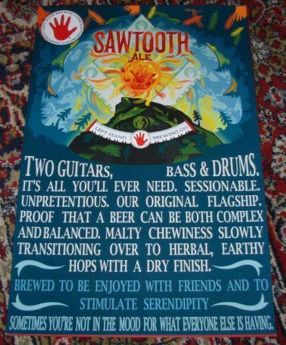 Sawtooth Beer Logo - Left Hand Brewing Poster Sawtooth Ale Label Art Craft Beer Brewery ...
