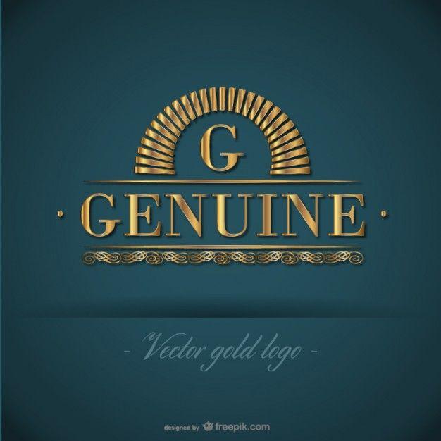 Teal and Gold Logo - Golden genuine logo Vector | Free Download