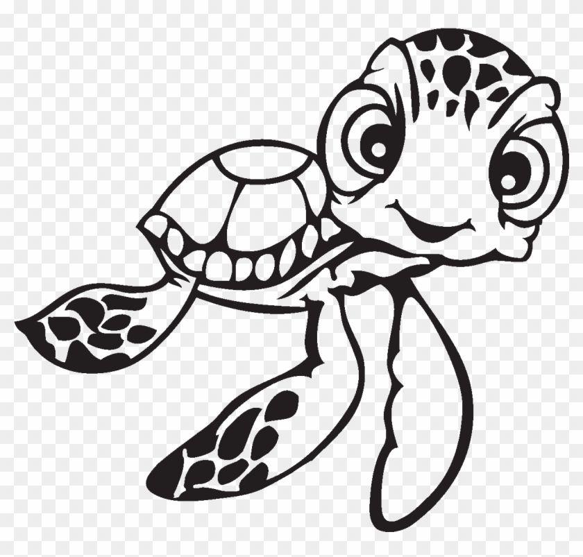 Finding Nemo Black and White Logo - Nemo Turtle Artwork Black And White - Squirt Finding Nemo Drawing ...