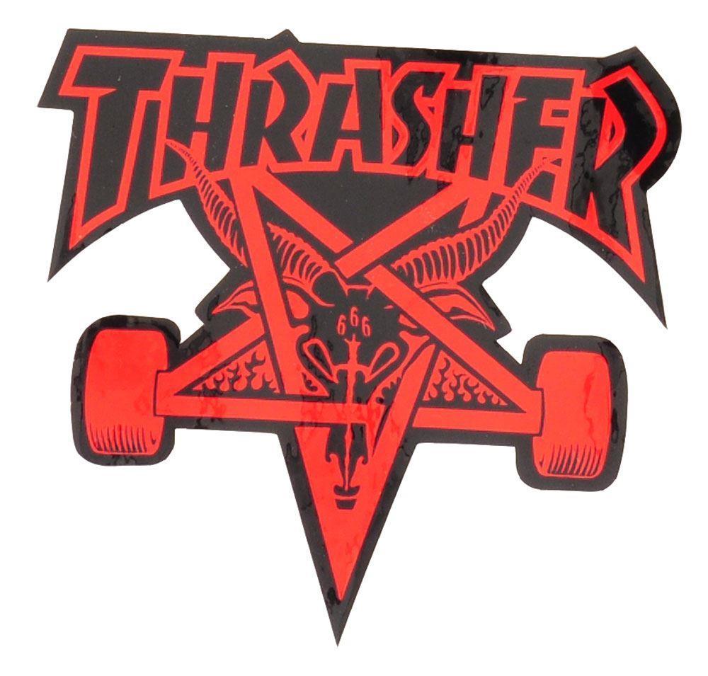 Red Media Logo - Thrasher Skate Goat Logo Sticker 4.co.uk