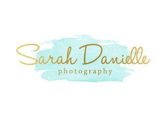 Teal and Gold Logo - Pre-made Logo Design & Photography Watermark Watercolor logo | Etsy