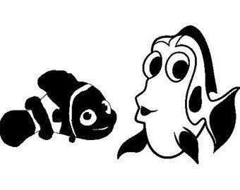 Finding Nemo Black and White Logo - Finding nemo decal | Etsy