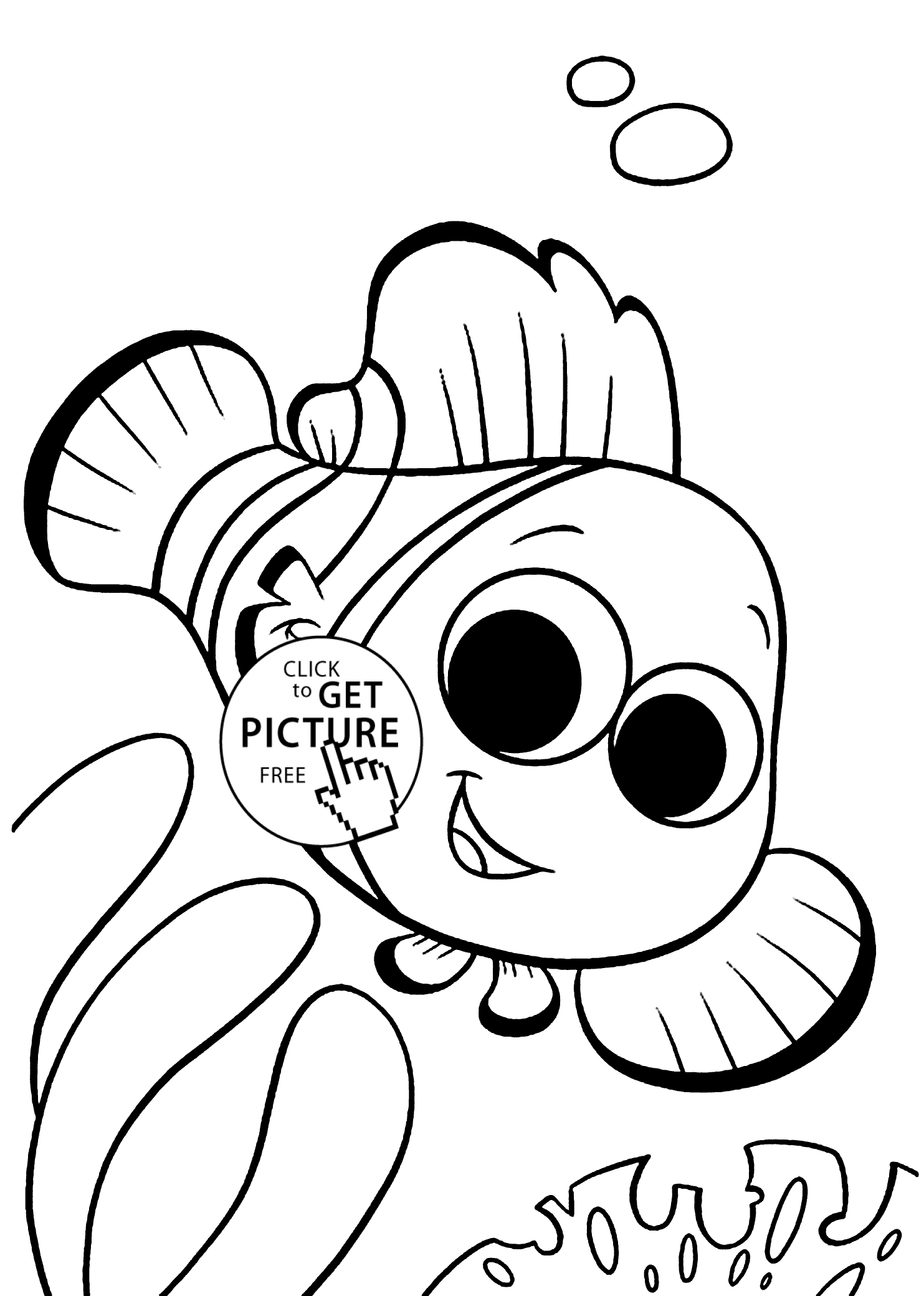 Finding Nemo Black and White Logo - Finding Nemo coloring pages for kids, printable free