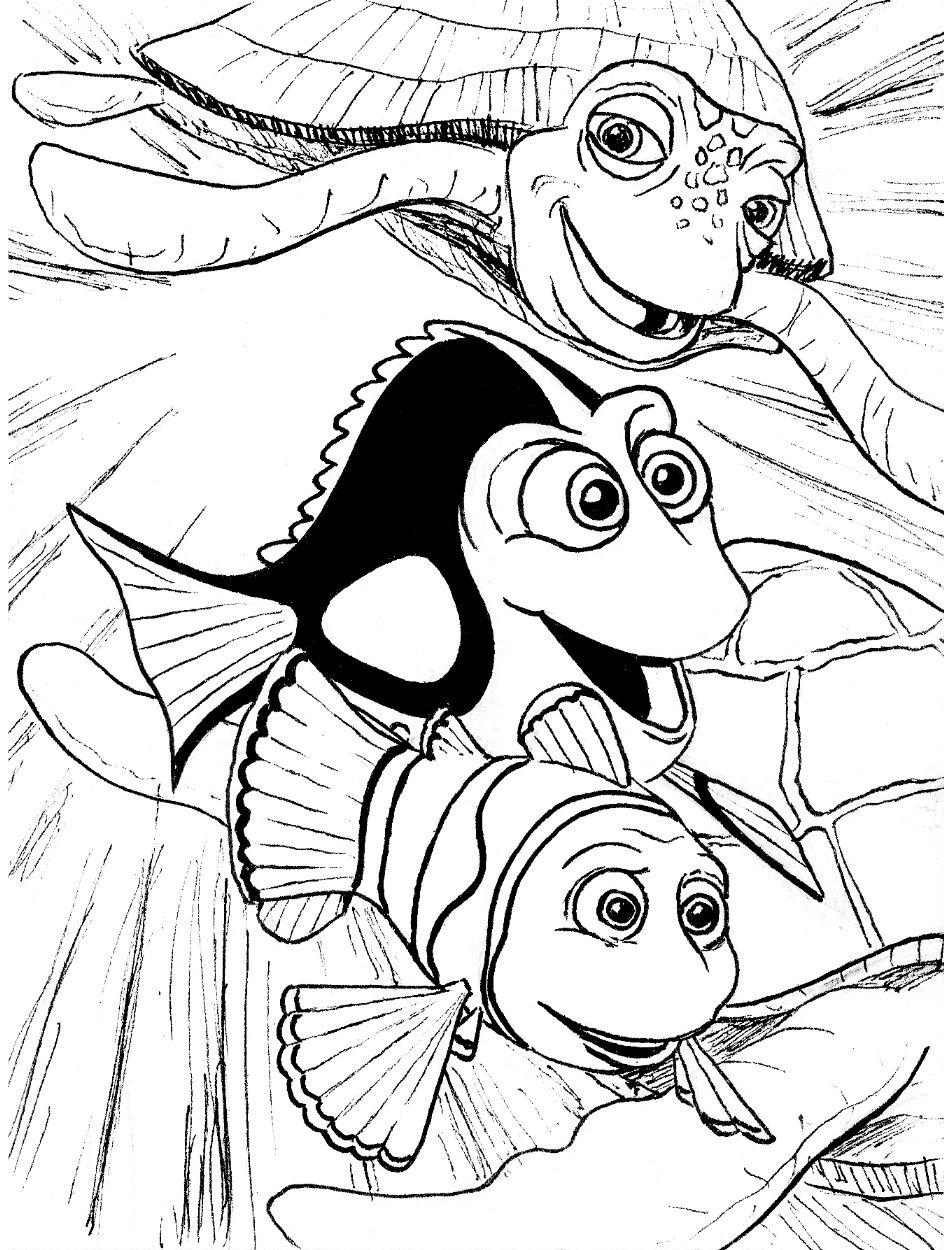 Finding Nemo Black and White Logo - Finding Nemo, in Robert Baker's DisneyWorld Cards- Black & White ...