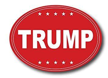 Red Oval Automotive Logo - Donald Trump Oval Red; Bumper Sticker (1): Automotive