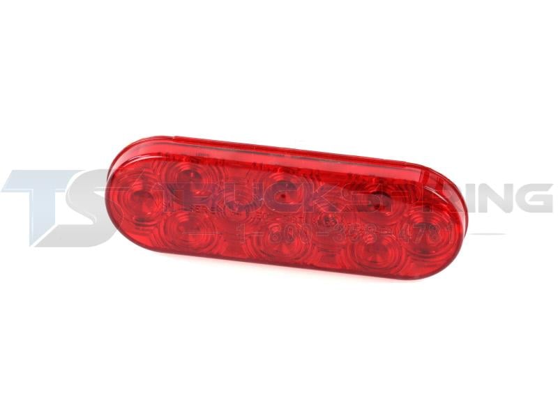 Red Oval Automotive Logo - LED Red Oval Sealed Stop / Tail / Turn Lamp - 64 Series, 6464