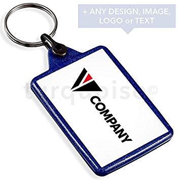Blue V Company Logo - Turquoise Personalised Promotional Custom Business Keyrings Key Fobs ...