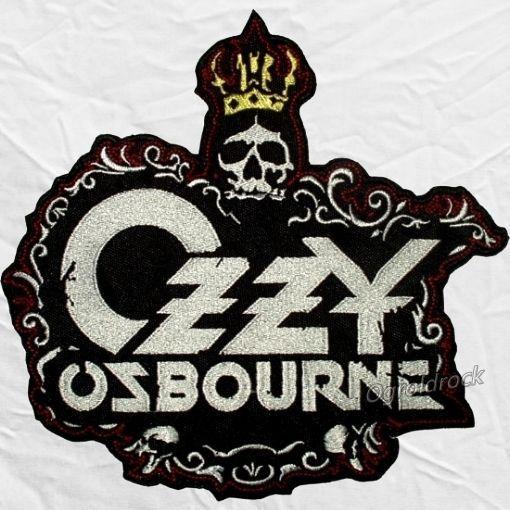 Ozzy Osbourne Logo - Ozzy Osbourne Big Logo Embroidered Patch Skull with Crown Black ...