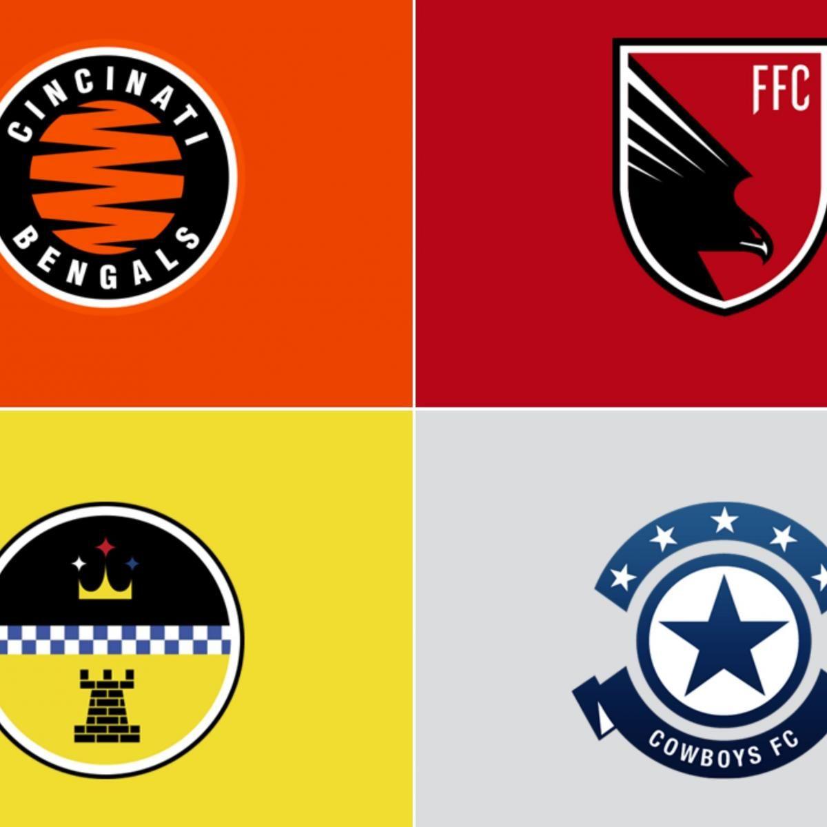 FFC Soccer Logo - NFL Logos Redesigned to Look Like European Football (Soccer) Logos ...