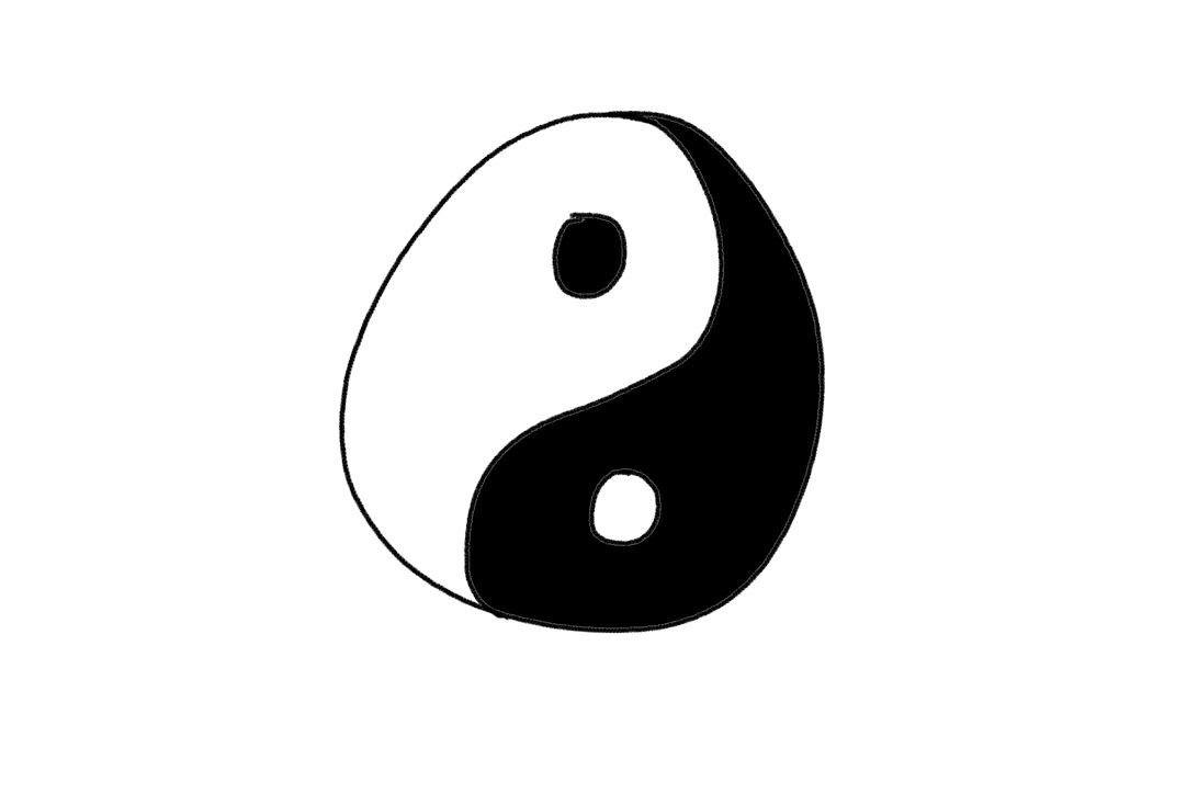 Black and White Chinese Logo - Yin and Yang