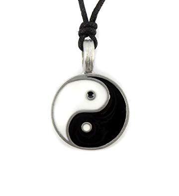 Black and White Chinese Logo - Mystical & Magical Pewter Yin Yang Symbol Chinese Black & White