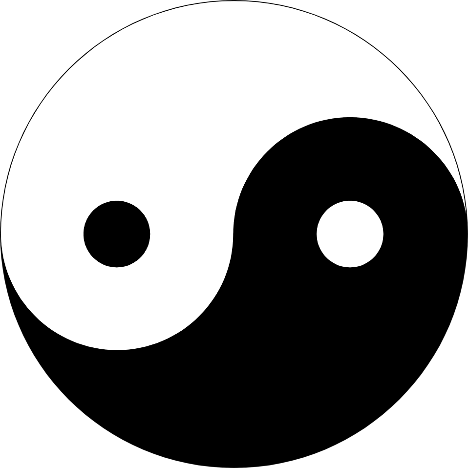 Black and White Chinese Logo - Free Yin Yang Symbol, Download Free Clip Art, Free Clip Art