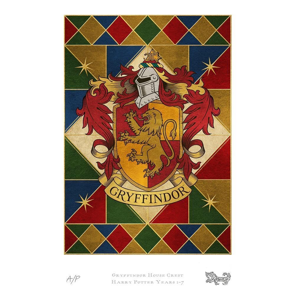 Printable Harry Potter HP Logo - Gryffindor House Crest Art Standard Limited Edition Print by ...