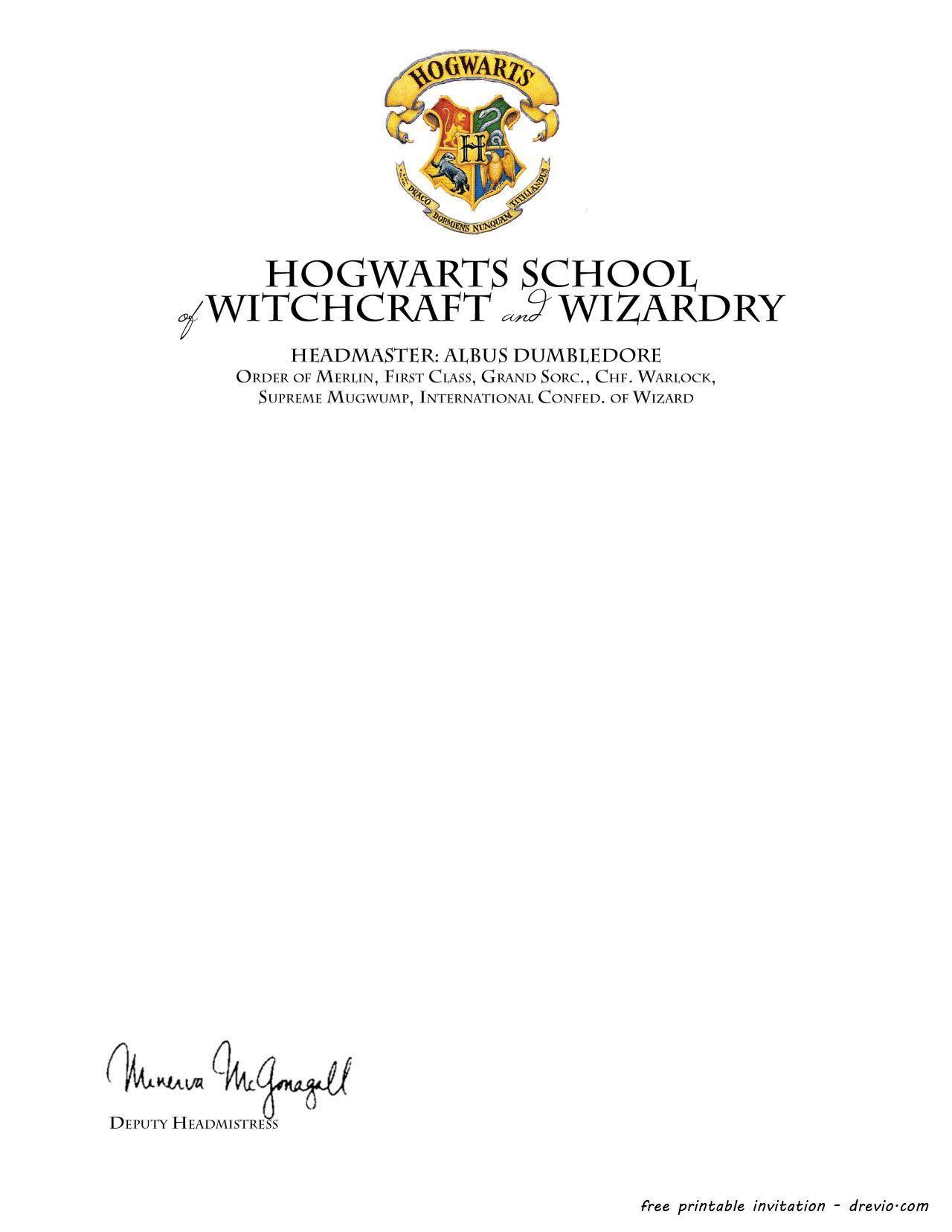Printable Harry Potter HP Logo - Hp invitation templates free