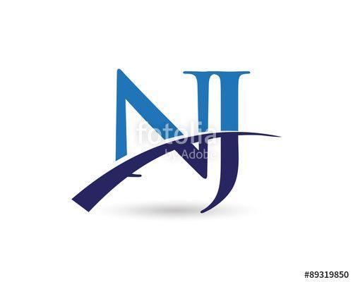 NJ Logo - NJ Logo Letter Swoosh