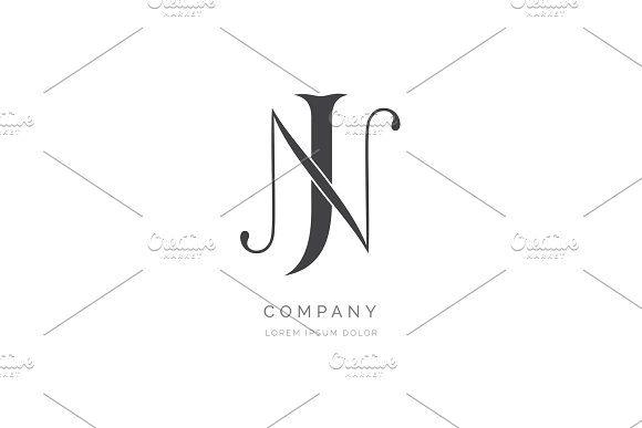NJ Logo - JN or NJ Monogram Logo Design ~ Logo Templates ~ Creative Market