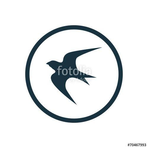 Bird in a Circle Logo - swallow circle background icon.