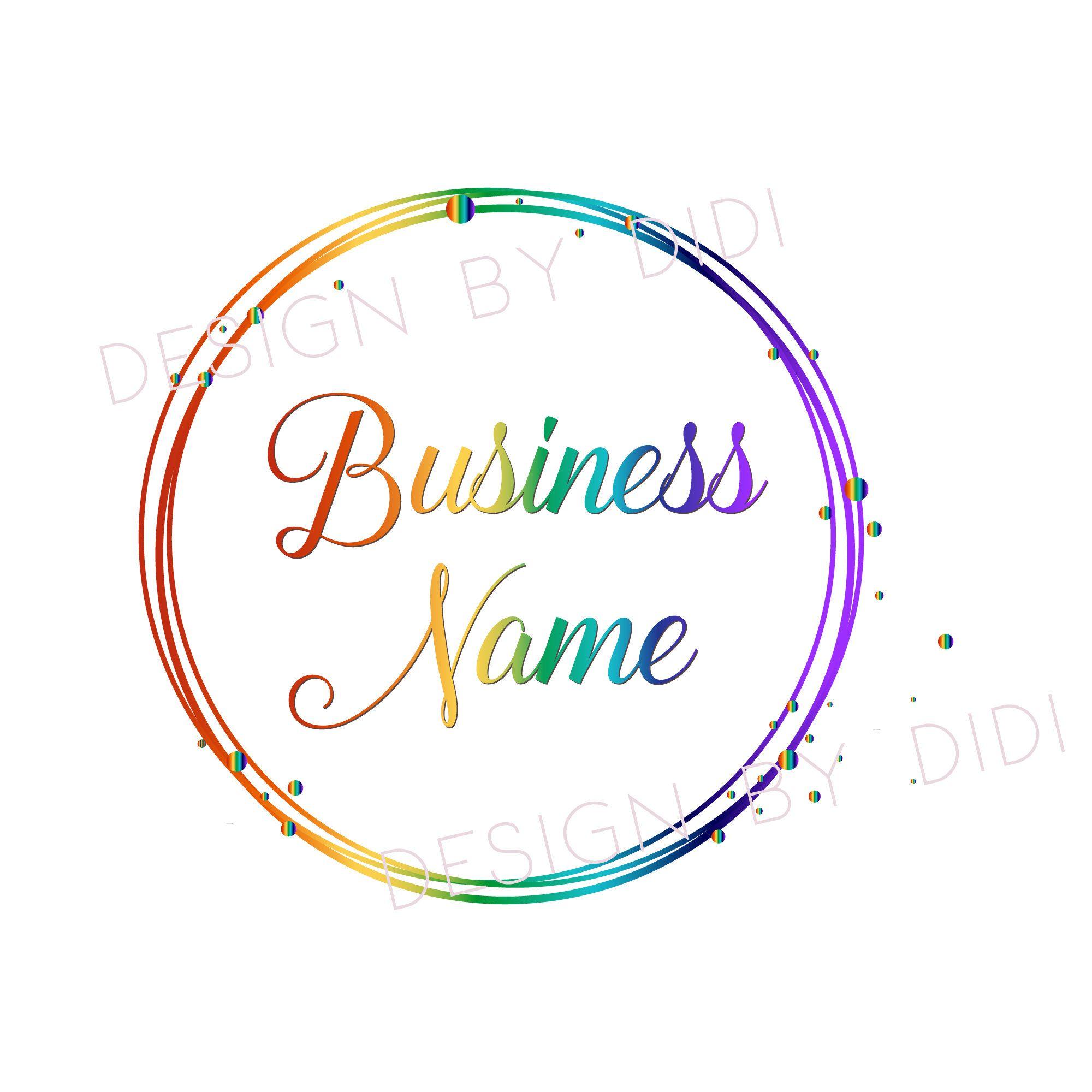 Round Rainbow Logo - Round circle rainbow logo design rainbow dots watermark | Etsy