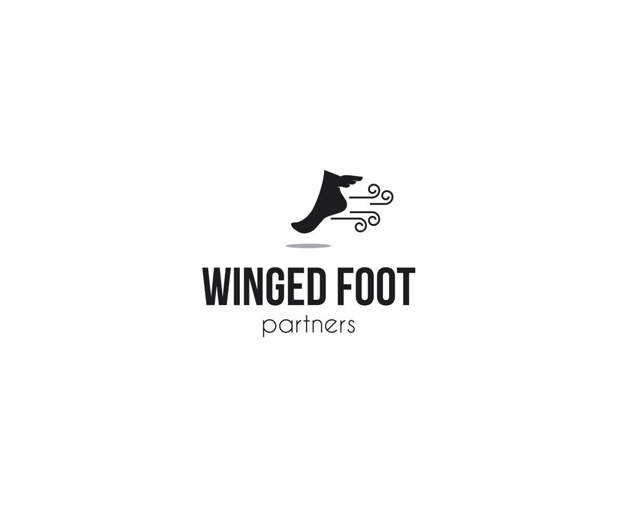 Company with Winged Foot Logo - Professional, Elegant, Business Logo Design for Winged Foot Partners