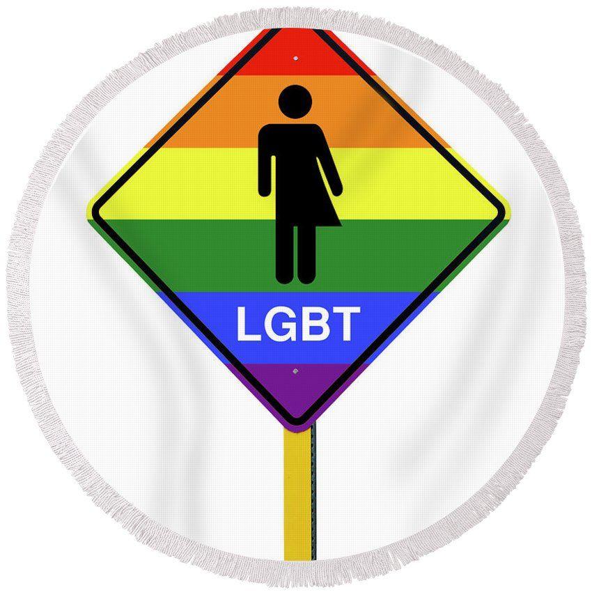 Round Rainbow Logo - Lgbt Logo Caution Road With Rainbow Flag Sign Isolated Round Beach ...
