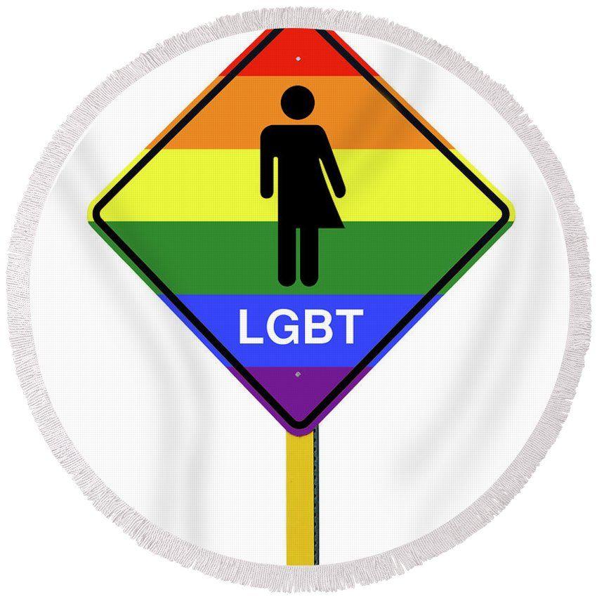 Round Rainbow Logo - Lgbt Logo Caution Road With Rainbow Flag Sign Isolated Round Beach